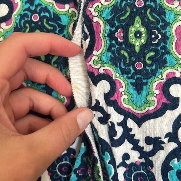 Talbots Medium Petite Patterned Cotton and Rayon Cardigan - Picture 9 of 10